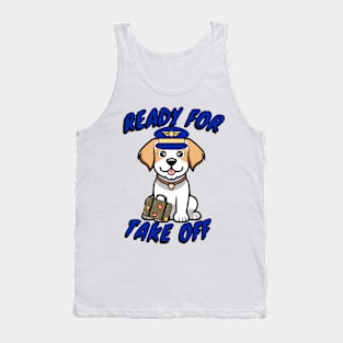 Funny Pilot Happy Dog Tank Top